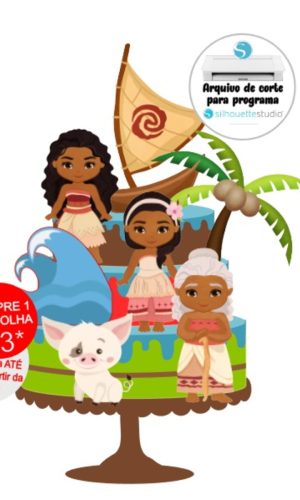Arquivo de Corte Topo de Bolo Moana - *IMPRESSO*