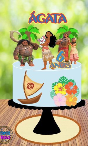 Arquivo de Corte Topo de Bolo Moana Jovem