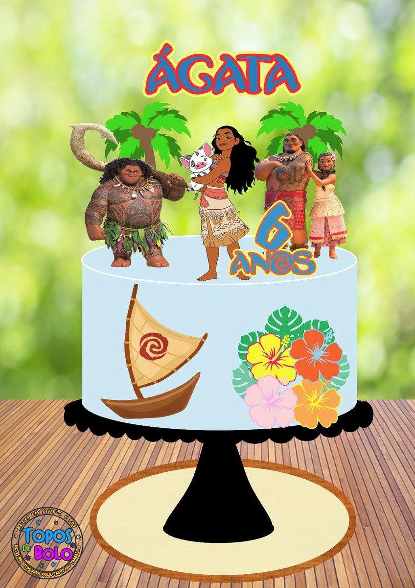 Arquivo de Corte Topo de Bolo Moana Jovem