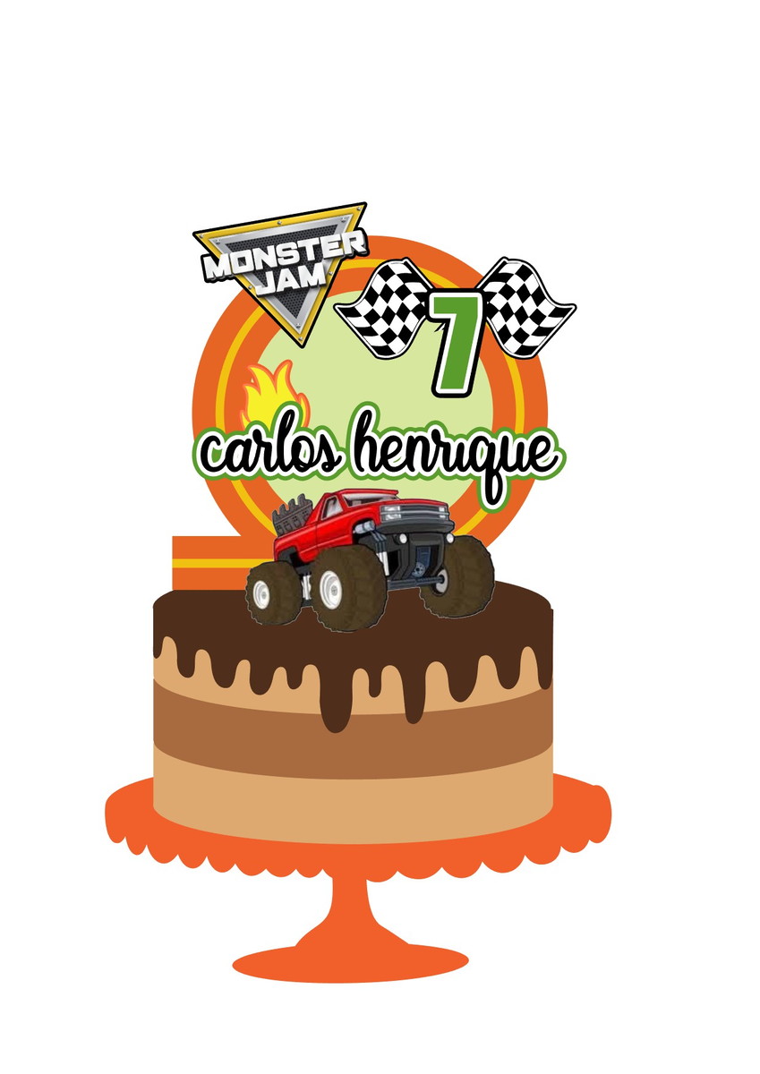 Arquivo de Corte Topo de Bolo Monster Jam Carros