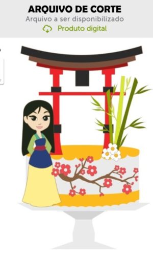 Arquivo de Corte Topo de Bolo Mulan
