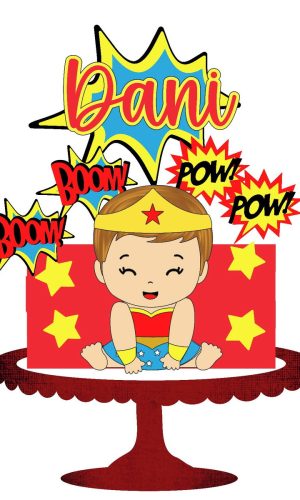 Arquivo de Corte Topo de Bolo Mulher Maravilha