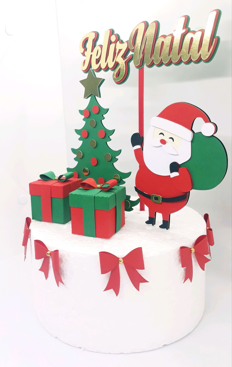 Arquivo De Corte Topo De Bolo Natal 100% Camadas - Imagem 2