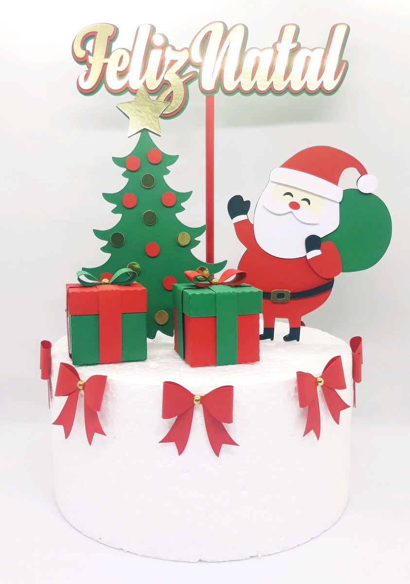 Arquivo De Corte Topo De Bolo Natal 100% Camadas
