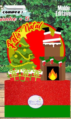 Arquivo de Corte Topo de Bolo Natal Chaminé