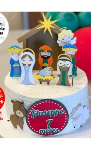 Arquivo de Corte Topo de Bolo Natal Presépio