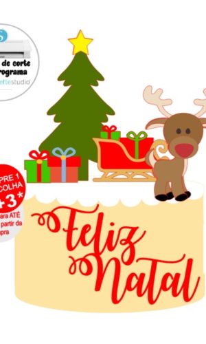 Arquivo de Corte Topo de Bolo Natal Rena