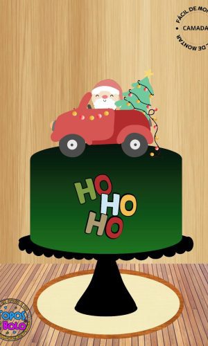Arquivo de Corte Topo de Bolo Noel de Carro
