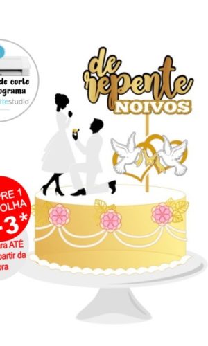 Arquivo de corte topo de bolo Noivos