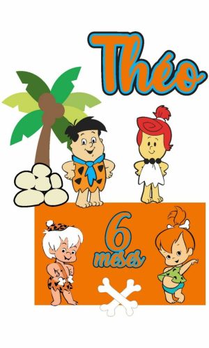 Arquivo de Corte Topo de Bolo os Flintstones em Camadas