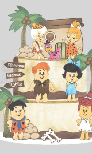 Arquivo de Corte Topo de Bolo os Flintstones Kids Camadas
