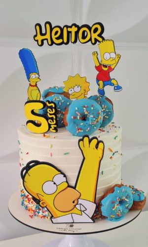 Arquivo de Corte Topo de Bolo os Simpsons com Dunut