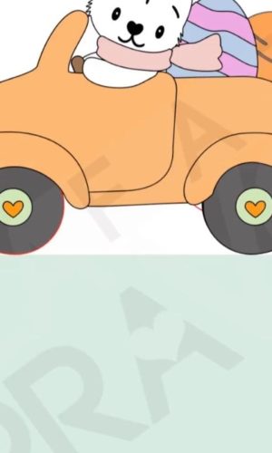 Arquivo de Corte Topo de Bolo Pascoa Coelho Carro Coelho