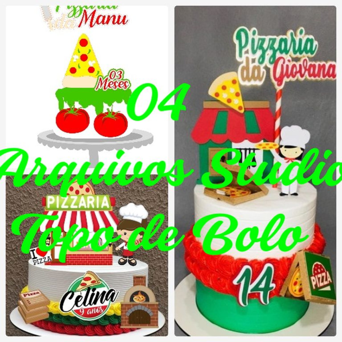 Arquivo de Corte Topo de Bolo - Pizza - Imagem 2