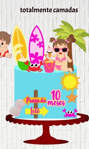 Arquivo de Corte Topo de Bolo Praia Bebe