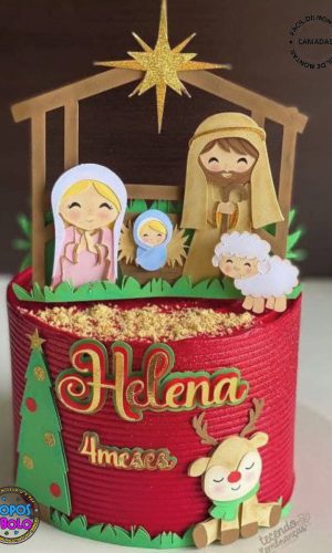 Arquivo de Corte Topo de Bolo Presépio de Natal