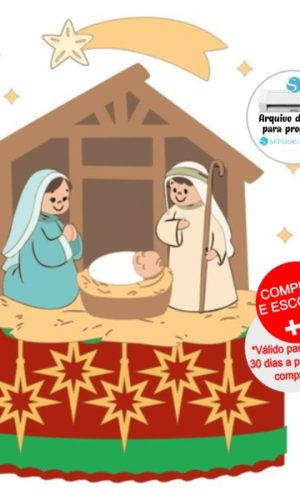 Arquivo de Corte Topo de Bolo Presépio Natal