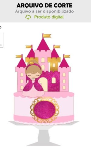 Arquivo de Corte Topo de Bolo Princesa