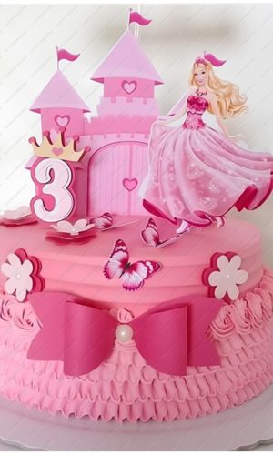 Arquivo de Corte: Topo de Bolo Princesa Barbie