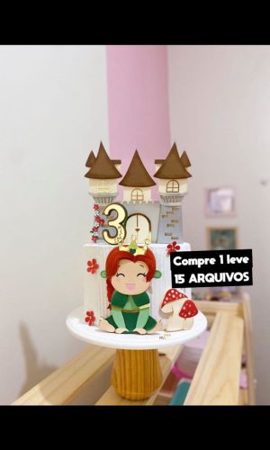 Arquivo de Corte Topo de Bolo Princesa Fiona Baby Studio