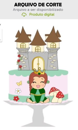 Arquivo de Corte Topo de Bolo Princesa Fiona Bebê