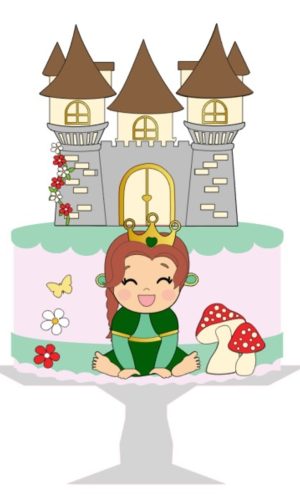 Arquivo de Corte Topo de Bolo Princesa Fiona Bebê