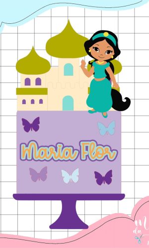 Arquivo de Corte: Topo de Bolo Princesa Jasmine 007