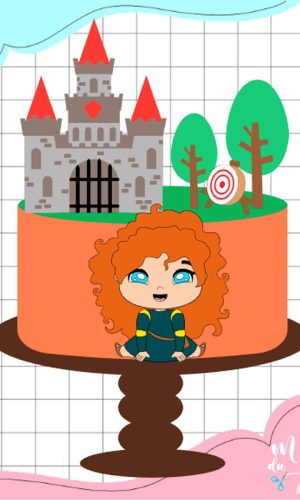 Arquivo de Corte Topo de Bolo Princesa Merida Valente 001