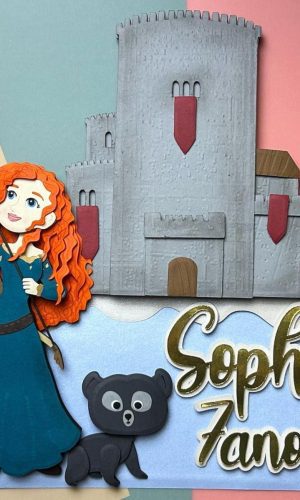 Arquivo de Corte Topo de Bolo Princesa Merida Valente 003