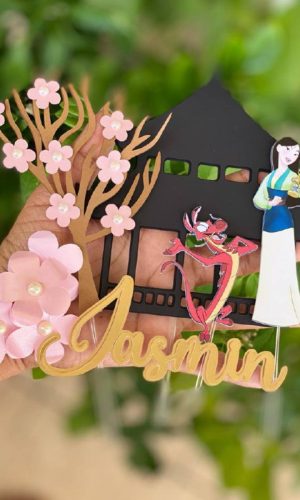 ARQUIVO DE CORTE: TOPO DE BOLO PRINCESA MULAN 001