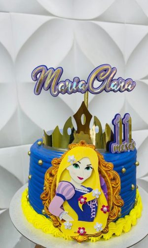 Arquivo de Corte Topo de Bolo Princesa Rapunzel com Coroa
