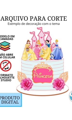 Arquivo de Corte Topo de Bolo - Princesa