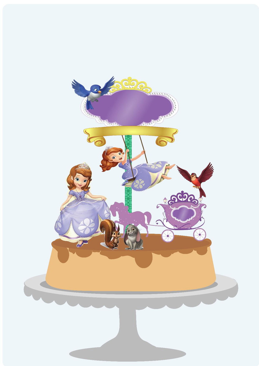 Arquivo de Corte - Topo de Bolo Princesa Sofia 18