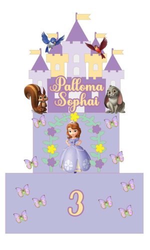 Arquivo de Corte Topo de Bolo Princesa Sofia