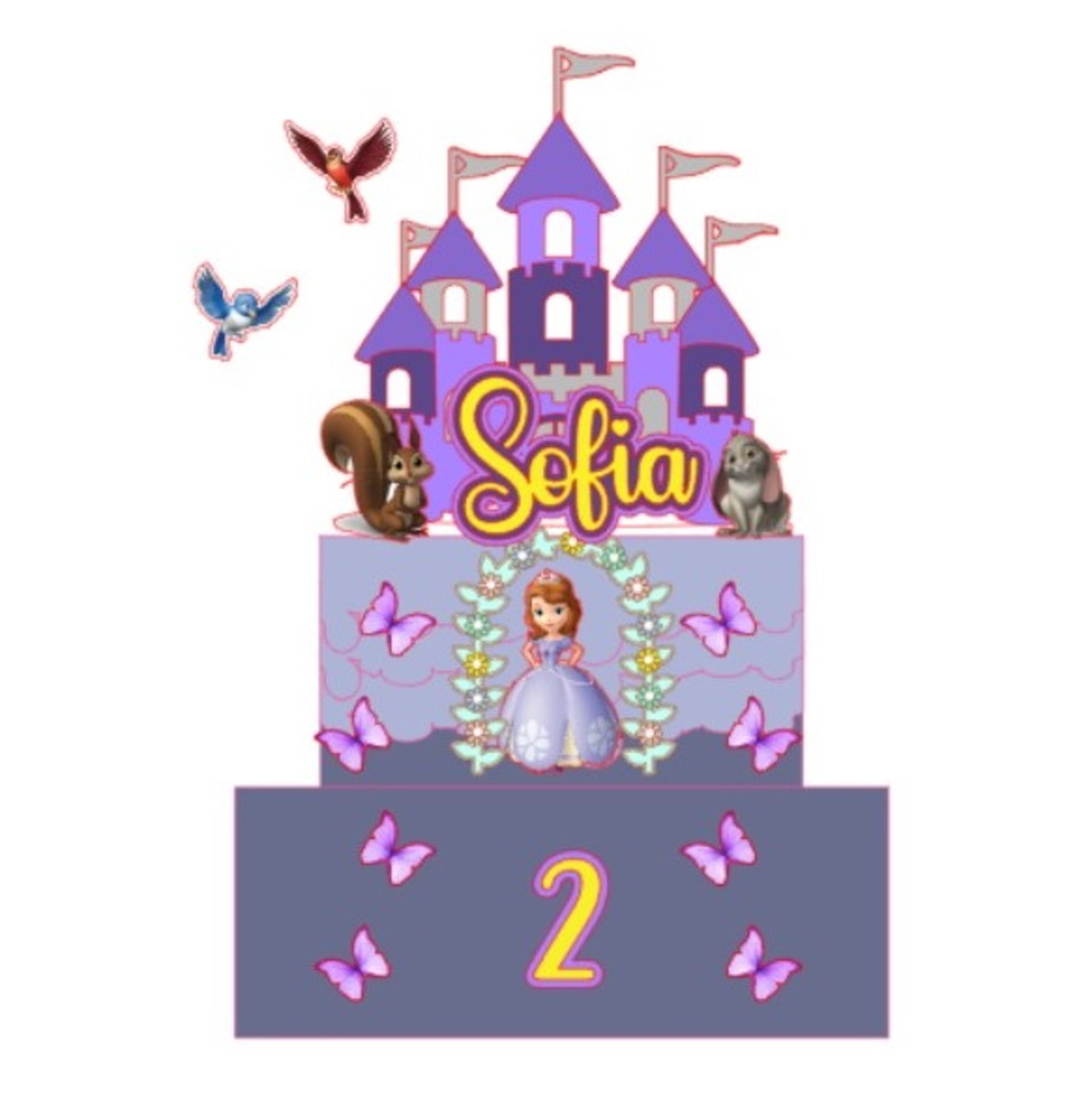 Arquivo de Corte Topo de Bolo Princesa Sofia