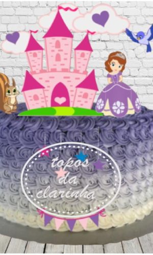Arquivo de Corte Topo de Bolo Princesa Sofia Camada