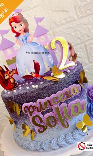 Arquivo de Corte Topo de Bolo Princesa Sofia Castelo Camadas