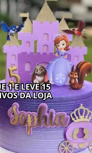 Arquivo de Corte - Topo de Bolo Princesa Sofia