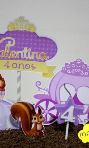 Arquivo de corte topo de bolo princesa sofia