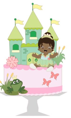 Arquivo de Corte Topo de Bolo Princesa Tiana Bebê