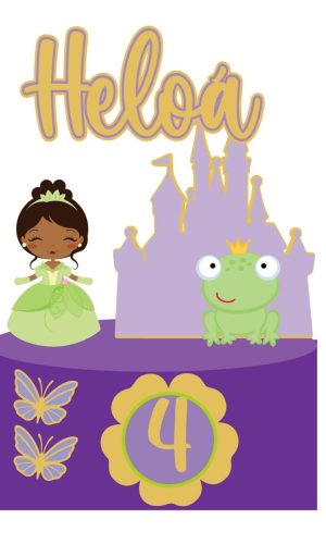 Arquivo de Corte Topo de Bolo Princesa Tiana e o Sapo Cute