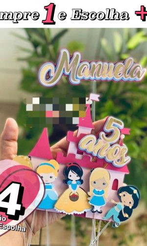 Arquivo de Corte Topo de Bolo Princesas 002 - Studio
