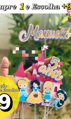 Arquivo de Corte Topo de Bolo Princesas 002 - Studio
