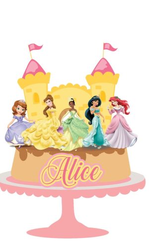 Arquivo de Corte Topo de Bolo Princesas 02