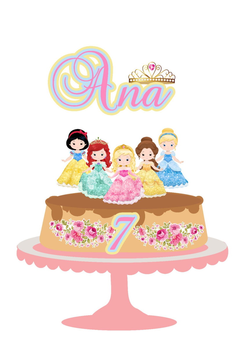 Arquivo de Corte Topo de Bolo Princesas 03