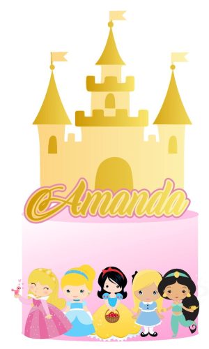 Arquivo de Corte Topo de Bolo Princesas 04