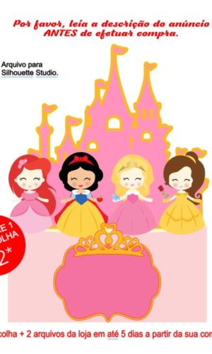 Arquivo de Corte Topo de Bolo Princesas