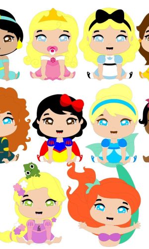392 - Arquivo de Corte Topo de Bolo Princesas Baby Cute
