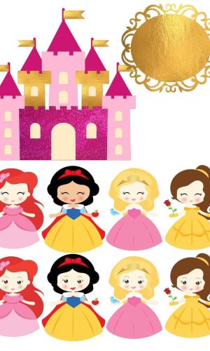 ARQUIVO DE CORTE TOPO DE BOLO PRINCESAS castelo