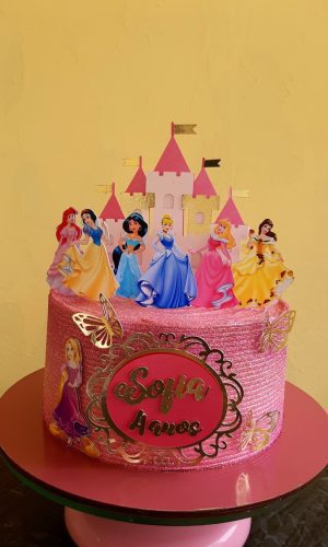 Arquivo de Corte Topo de Bolo Princesas com Castelo